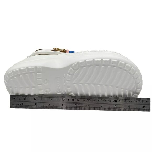 Crocs Women's Baya Midsummer Platform Clog Sandals Size 8 White Jibbitz Jewelry - Picture 9 of 14
